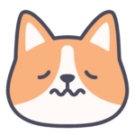 Icon shows a dog that is tired with a sad mouth