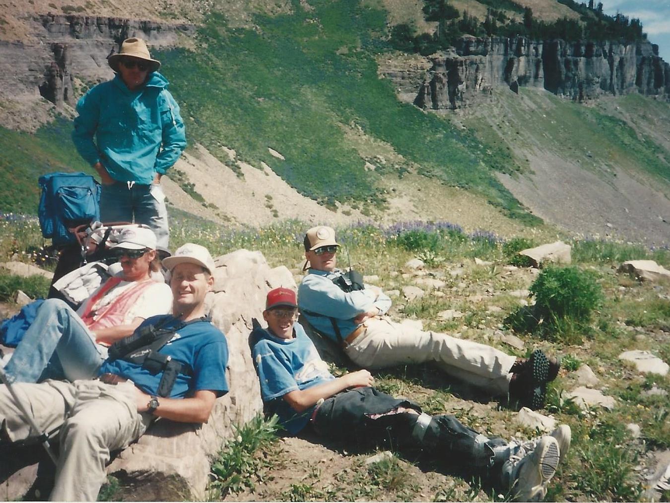 TERT members are show sitting around hospital rock